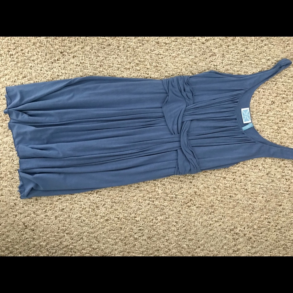 Blue knit dress